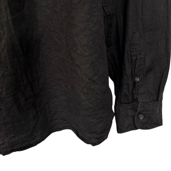 Gap Mens Long Sleeve Button Up Linen Shirt Size XL Black RECENT Spring 2024 - Picture 9 of 9